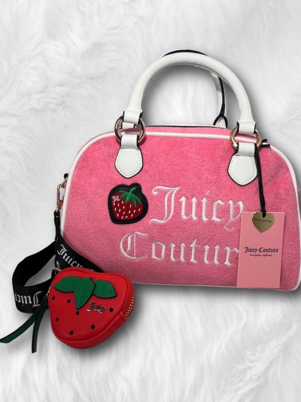 NWT Juicy Couture Sweet N Juicy Strawberry Apple Satchel Pink Y2K